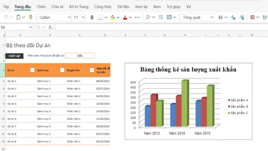 Lập biểu đò trên Excel