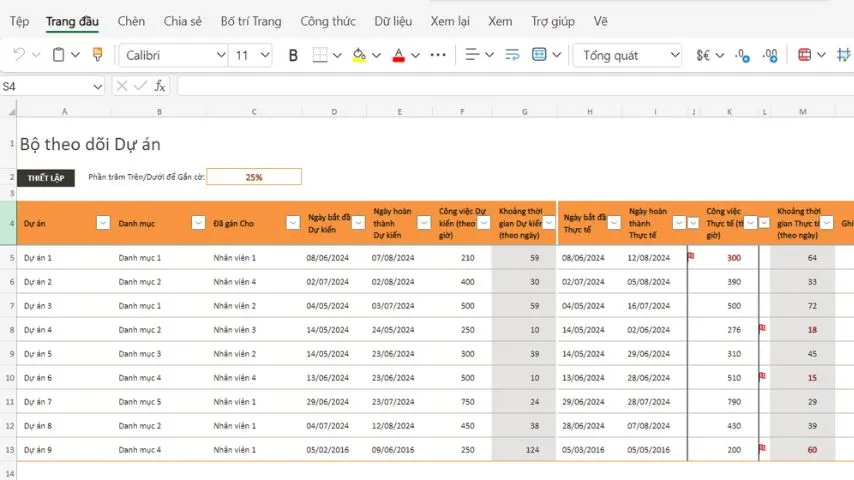 Thao tác cơ bản trên Excel